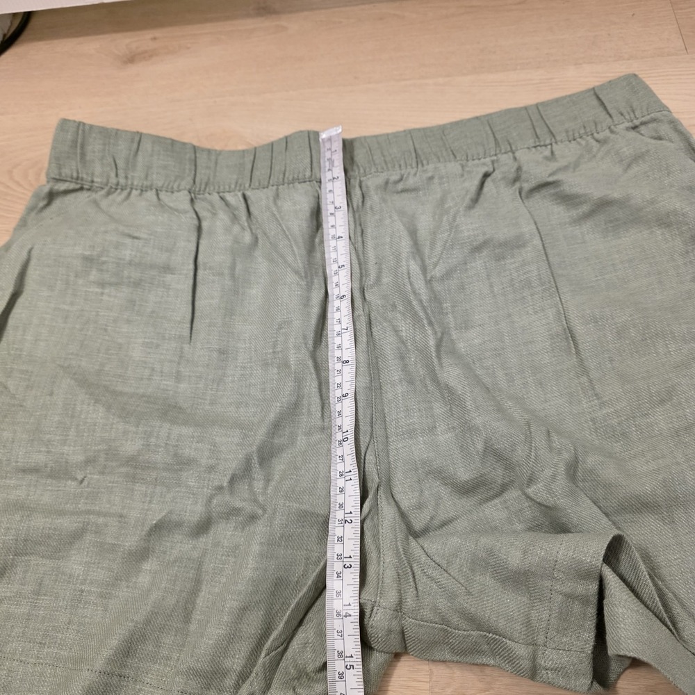 Blank NYC Green Linen Blend Pull On Coastal Beachy Comfy 5" Inseam Shorts Sz 2XL - Picture 4 of 10